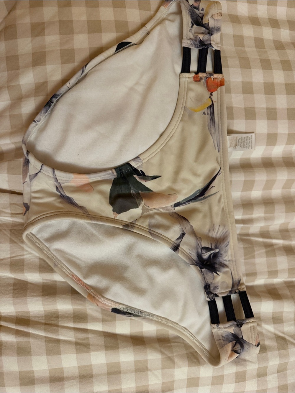 Athleta Floral Cream and Black Bikini Bottoms